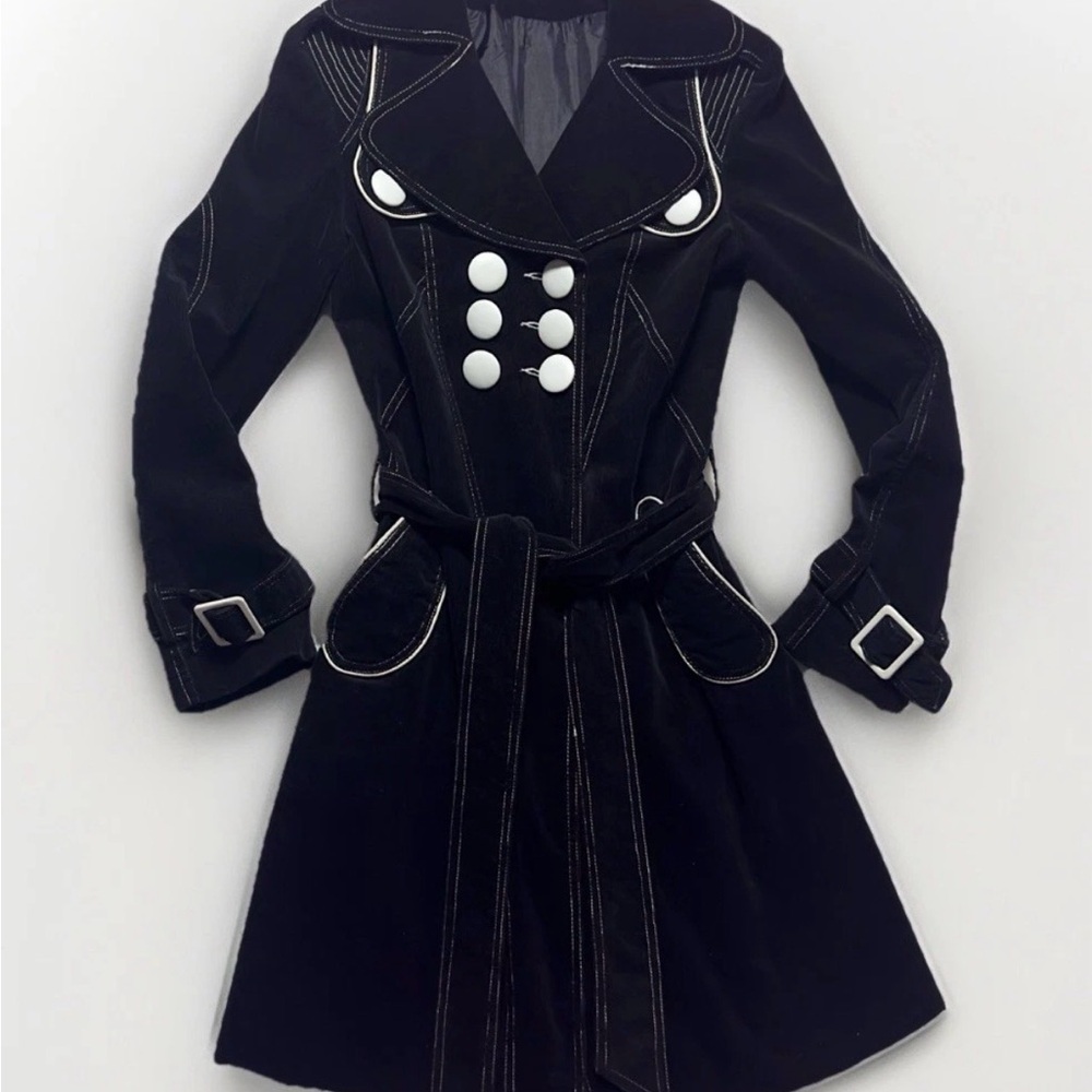 Chic Black Double-Breasted Women's Trench Coat
